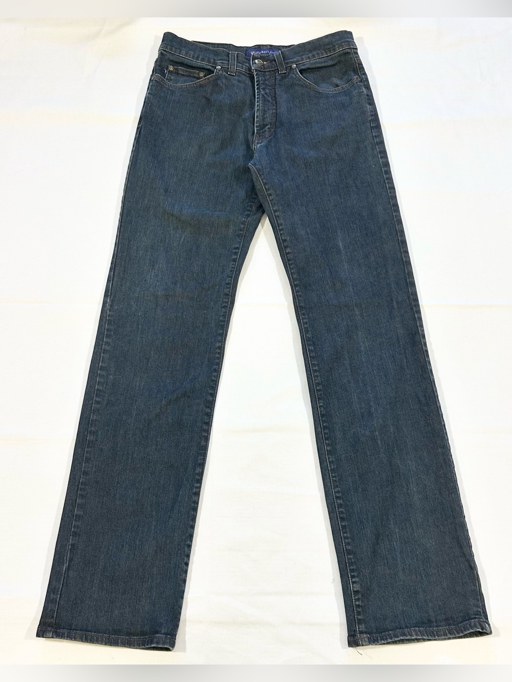 Trussardi Mens Jeans 32x34 Tall Classic Straight Leg Blue Preppy Medium Wash EUC